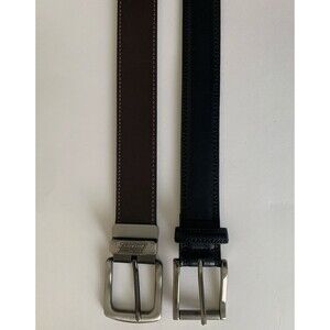 2 Dickies Mens Genuine Leather Belts 1 Black and 1 Reversible Brown Black Sz 40